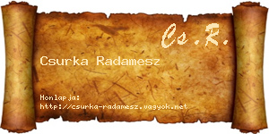Csurka Radamesz névjegykártya